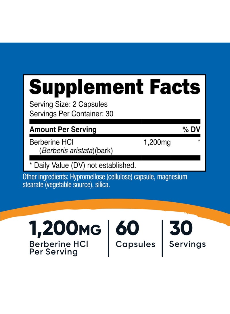 Nutricost Berberine HCl 1200mg – High Strength Berberine Supplement – 60 Vegetarian Capsules, Non-GMO & Gluten-Free - Image 3